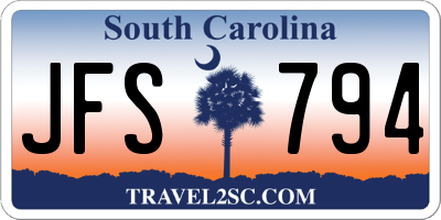 SC license plate JFS794
