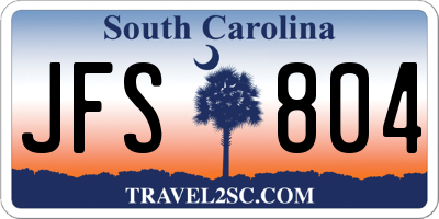 SC license plate JFS804