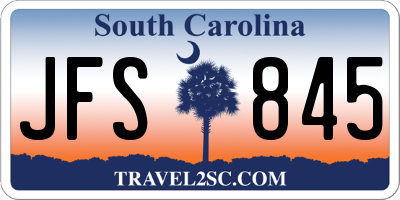 SC license plate JFS845