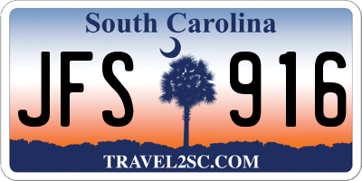 SC license plate JFS916
