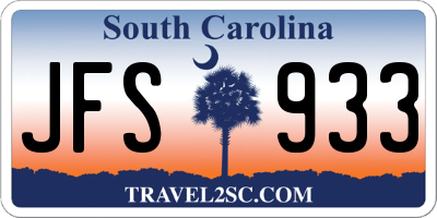 SC license plate JFS933