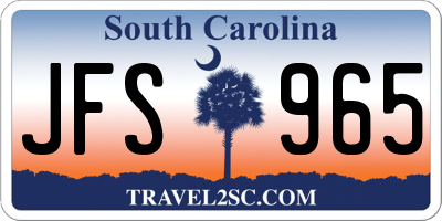 SC license plate JFS965