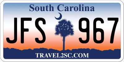 SC license plate JFS967