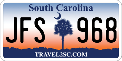 SC license plate JFS968