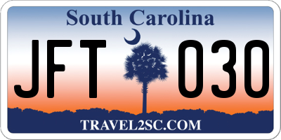 SC license plate JFT030