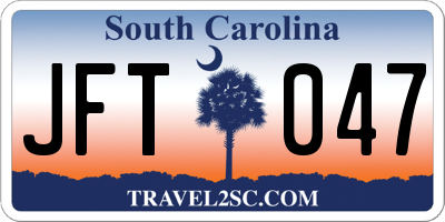 SC license plate JFT047
