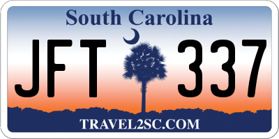 SC license plate JFT337