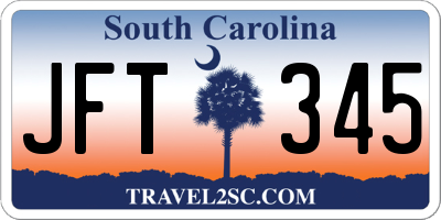 SC license plate JFT345