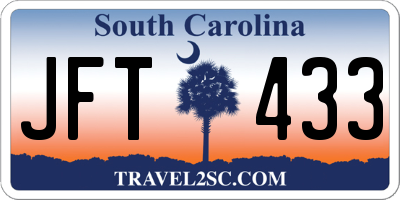 SC license plate JFT433
