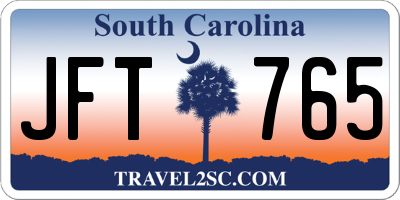 SC license plate JFT765