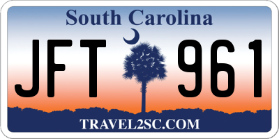 SC license plate JFT961