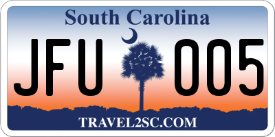 SC license plate JFU005