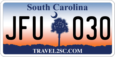 SC license plate JFU030