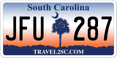 SC license plate JFU287