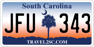 SC license plate JFU343
