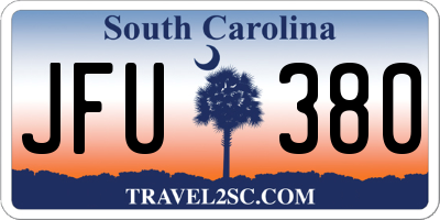 SC license plate JFU380