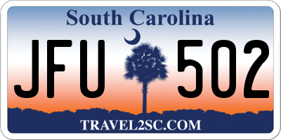 SC license plate JFU502