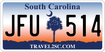 SC license plate JFU514