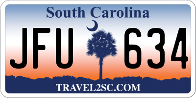 SC license plate JFU634