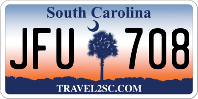 SC license plate JFU708