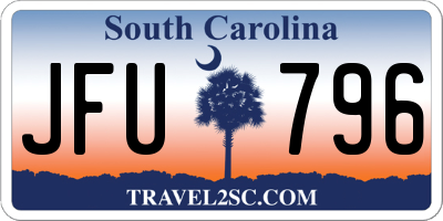 SC license plate JFU796