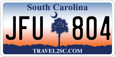 SC license plate JFU804