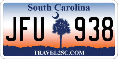 SC license plate JFU938