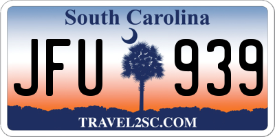 SC license plate JFU939