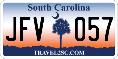 SC license plate JFV057