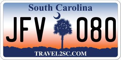 SC license plate JFV080