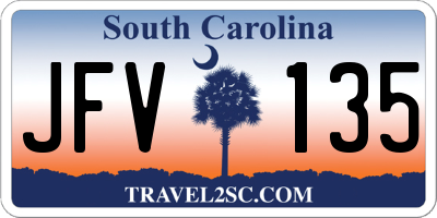SC license plate JFV135
