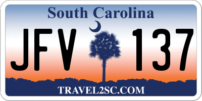 SC license plate JFV137