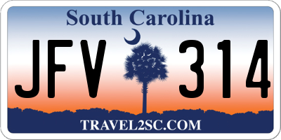 SC license plate JFV314