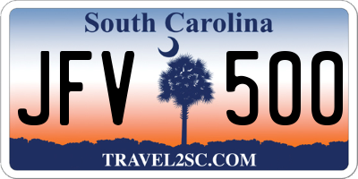 SC license plate JFV500