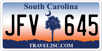 SC license plate JFV645