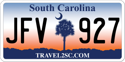 SC license plate JFV927