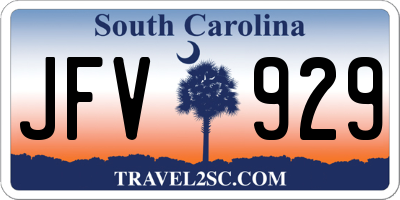 SC license plate JFV929
