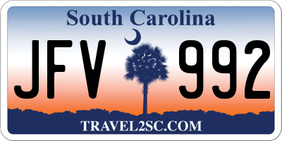 SC license plate JFV992