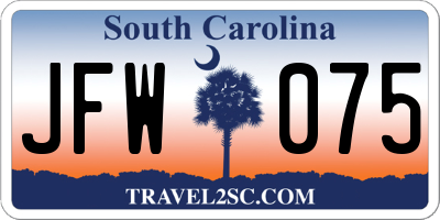 SC license plate JFW075