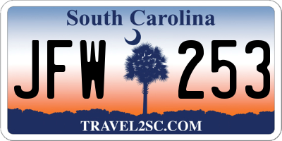 SC license plate JFW253