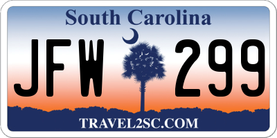SC license plate JFW299