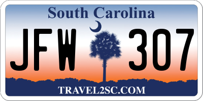 SC license plate JFW307