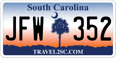 SC license plate JFW352