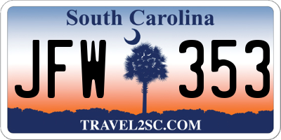 SC license plate JFW353