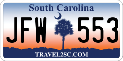 SC license plate JFW553