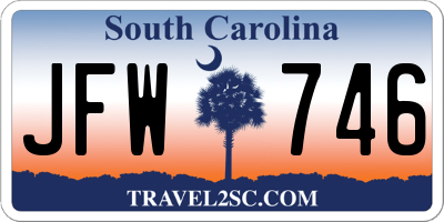 SC license plate JFW746