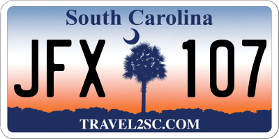 SC license plate JFX107