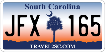 SC license plate JFX165