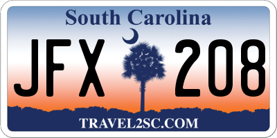 SC license plate JFX208