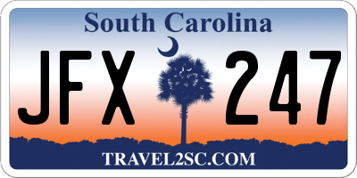 SC license plate JFX247